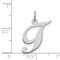 Sterling Silver Medium Script Initial Letter T Charm Jewerly 18mm x 13mm